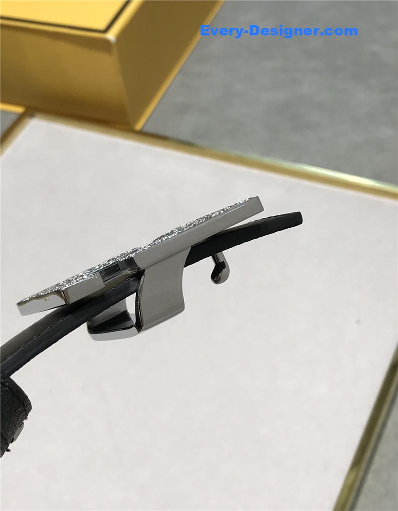 fendi belt in calfskin with printed canvas bottom