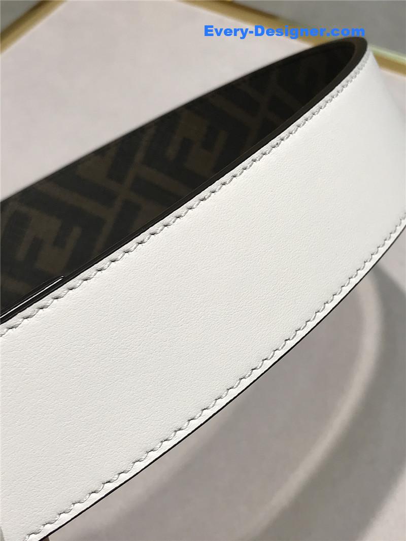 fendi belt in calfskin with printed canvas bottom