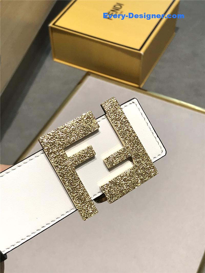 fendi belt in calfskin with printed canvas bottom