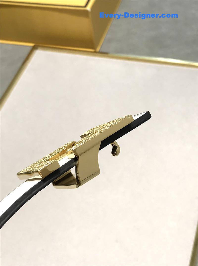 fendi belt in calfskin with printed canvas bottom