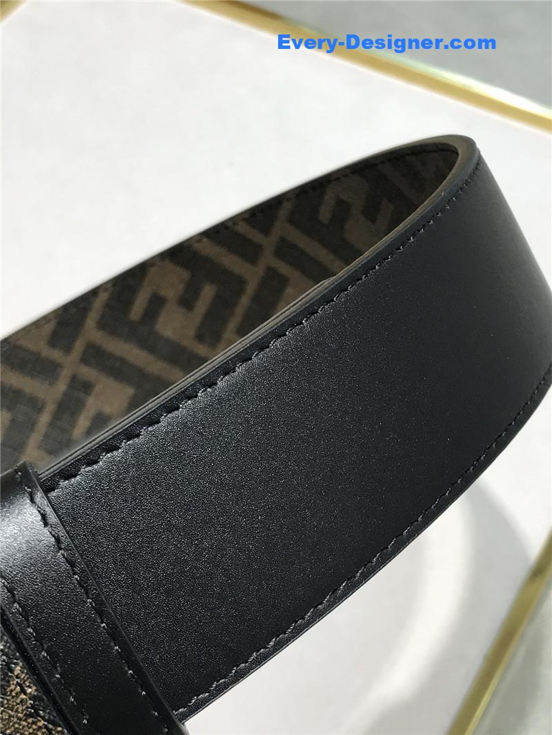 fendi belt in calfskin with printed canvas bottom