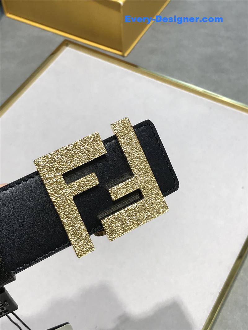 fendi belt in calfskin with printed canvas bottom
