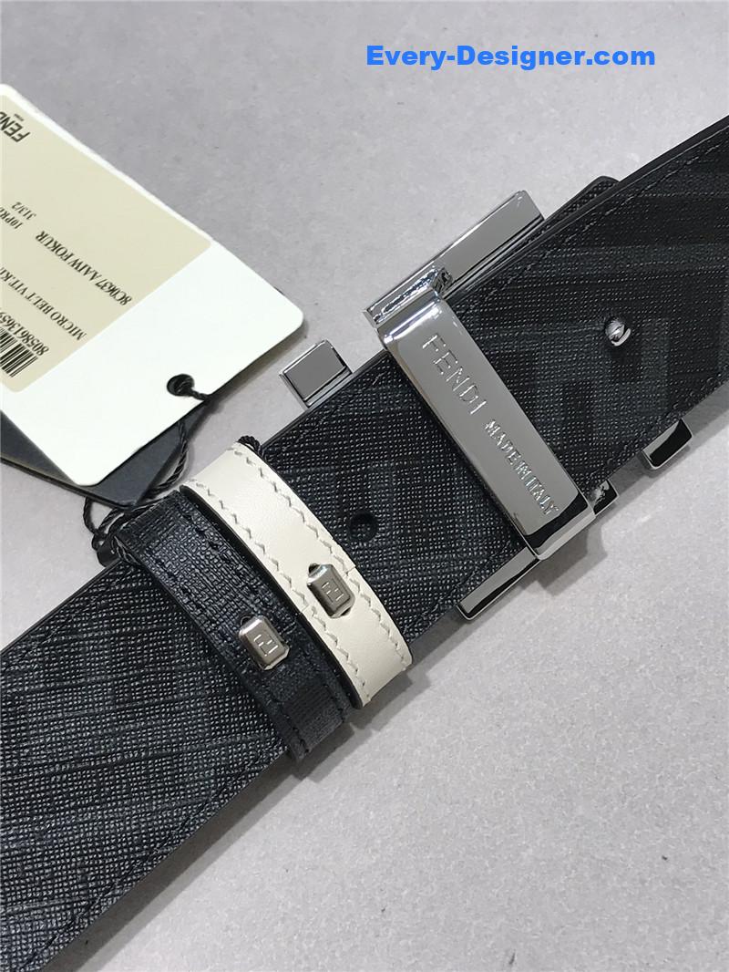 fendi belt in calfskin with printed canvas bottom