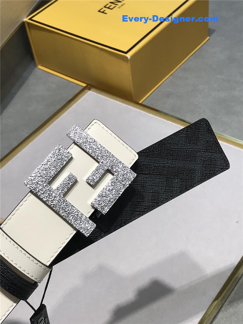 fendi belt in calfskin with printed canvas bottom