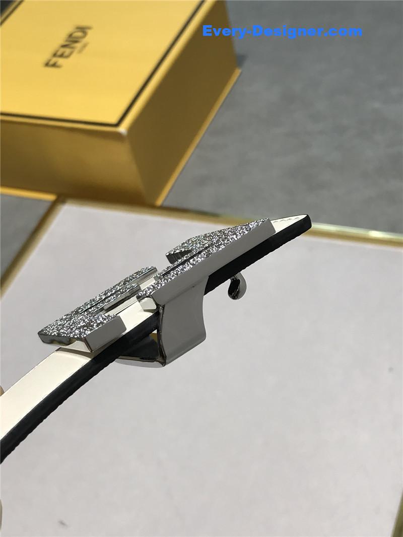 fendi belt in calfskin with printed canvas bottom