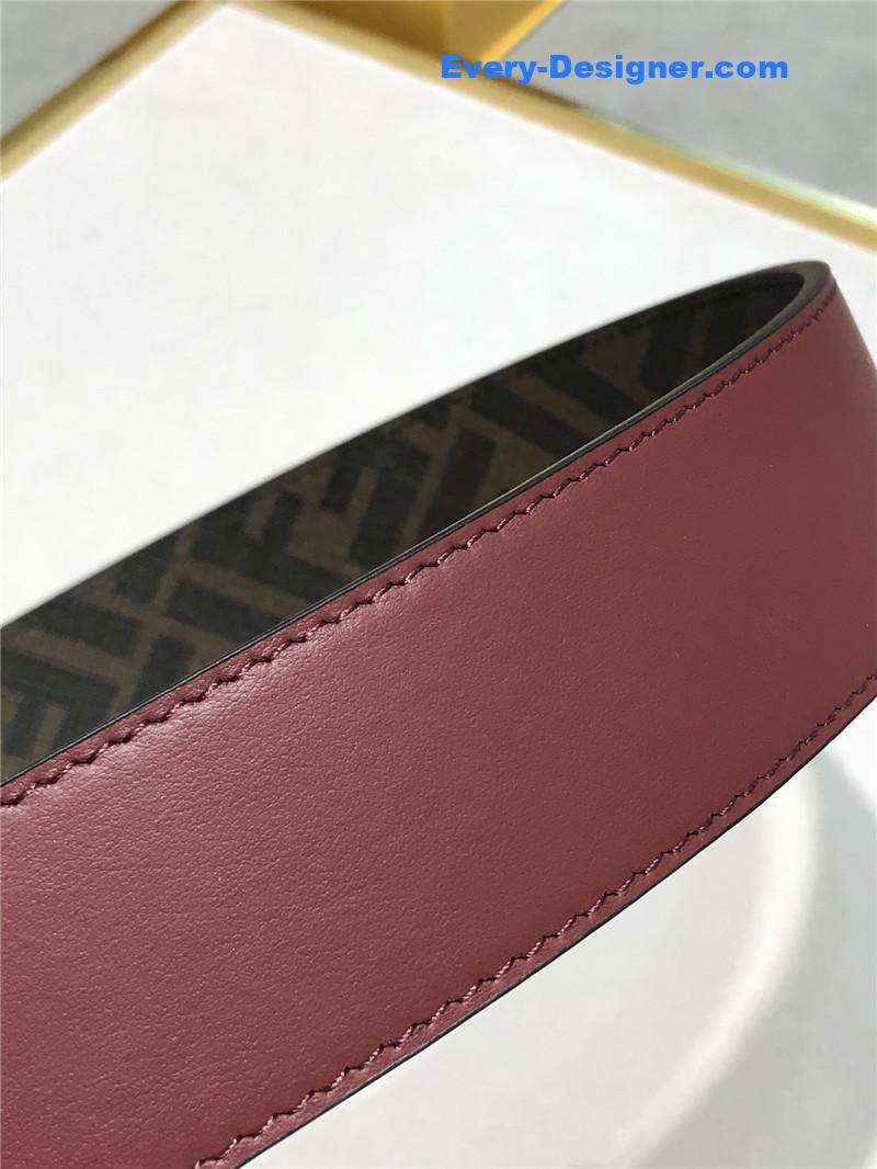 fendi belt in calfskin with printed canvas bottom