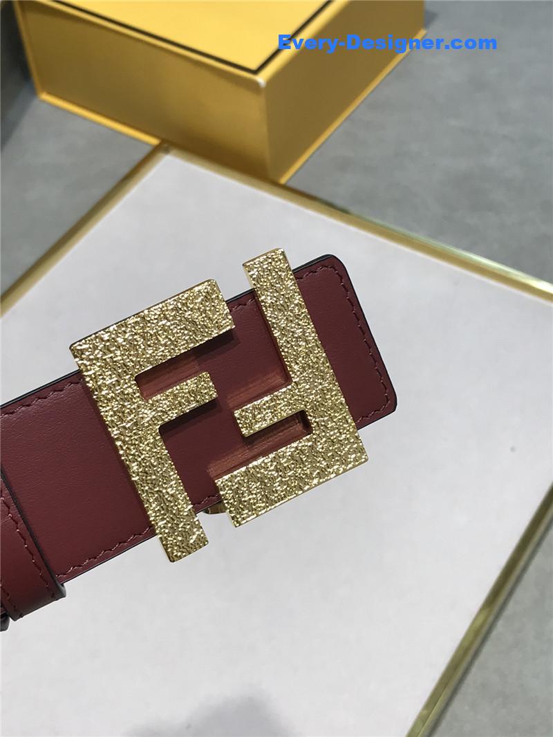 fendi belt in calfskin with printed canvas bottom