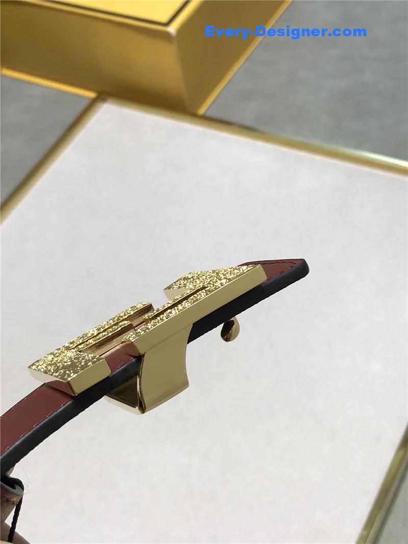 fendi belt in calfskin with printed canvas bottom