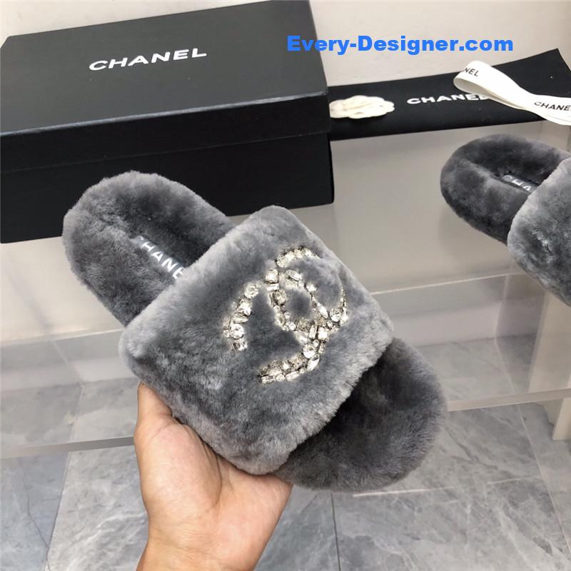 CC fur slippers