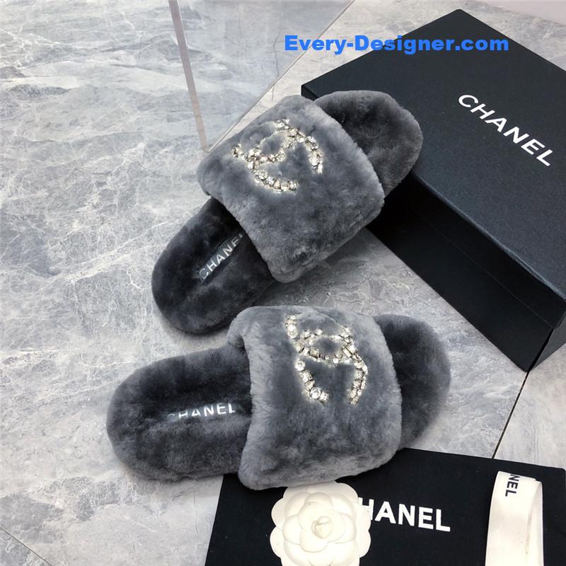 CC fur slippers