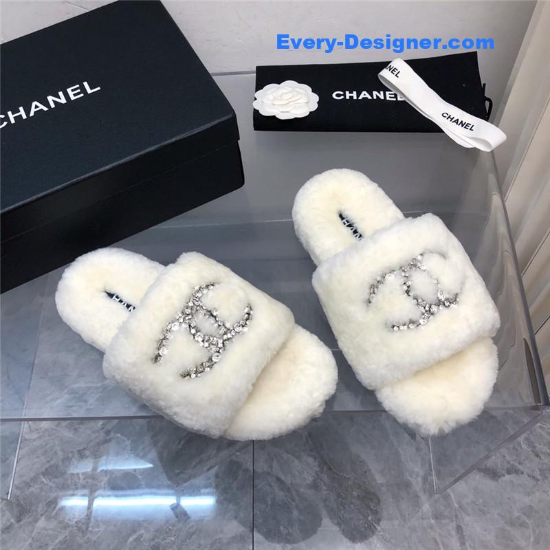 CC fur slippers