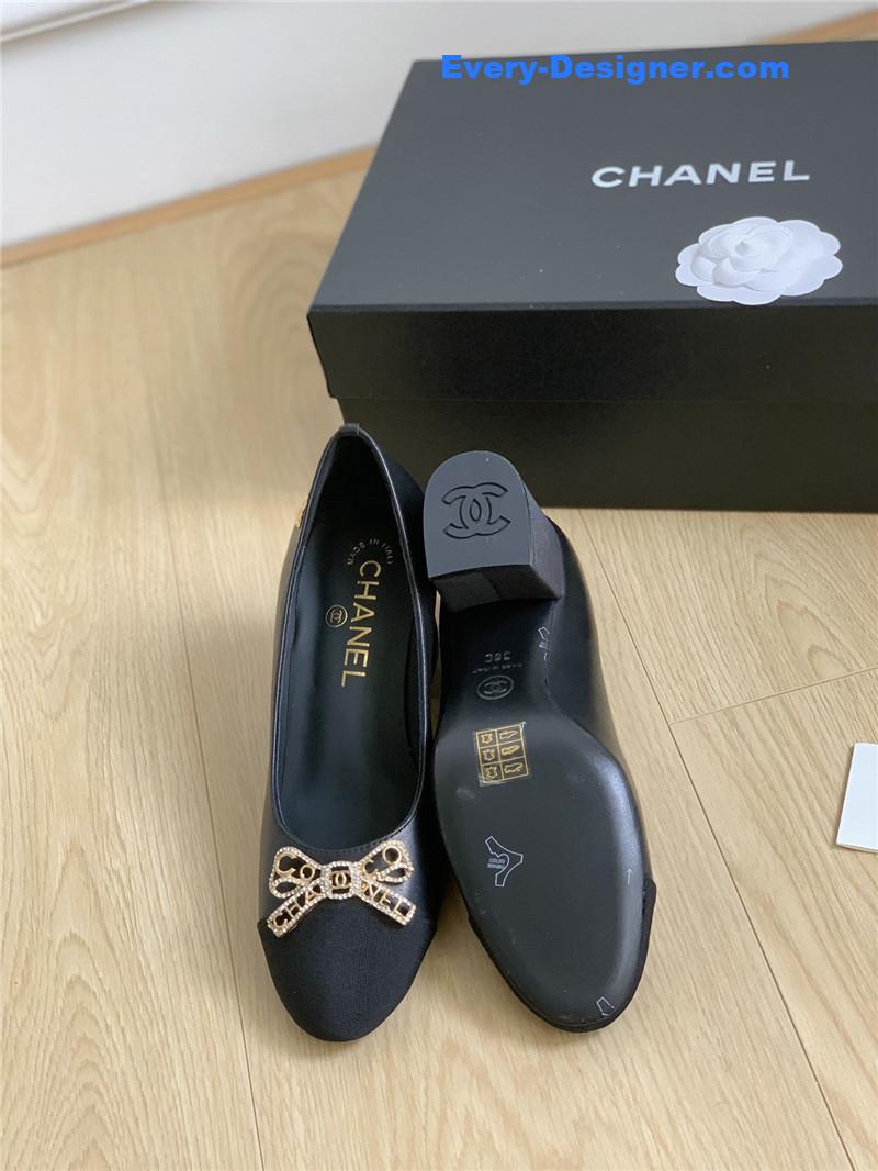 CC double C butterfly diamond buckle shoes