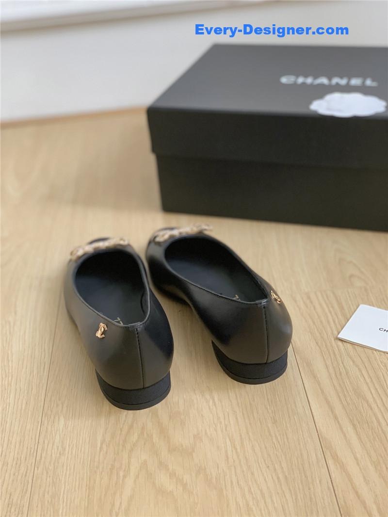 CC double C butterfly diamond buckle shoes