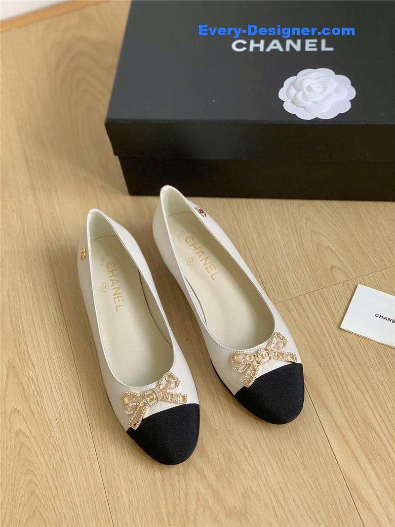 CC double C butterfly diamond buckle shoes