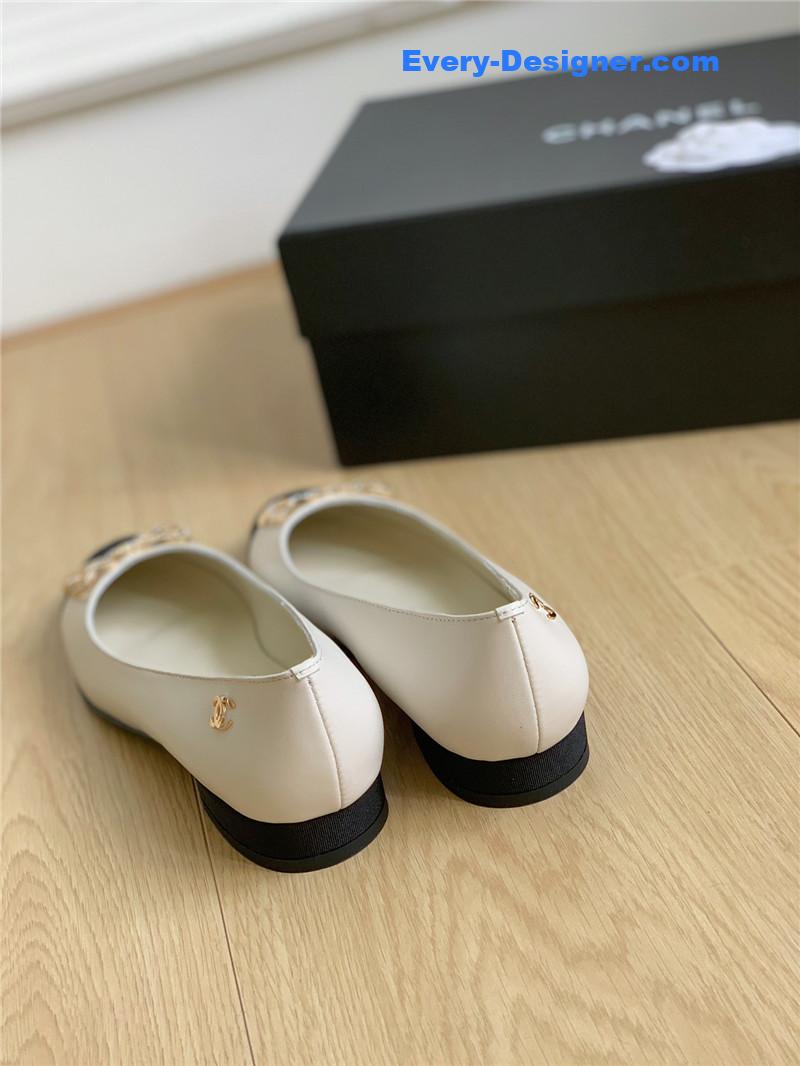 CC double C butterfly diamond buckle shoes