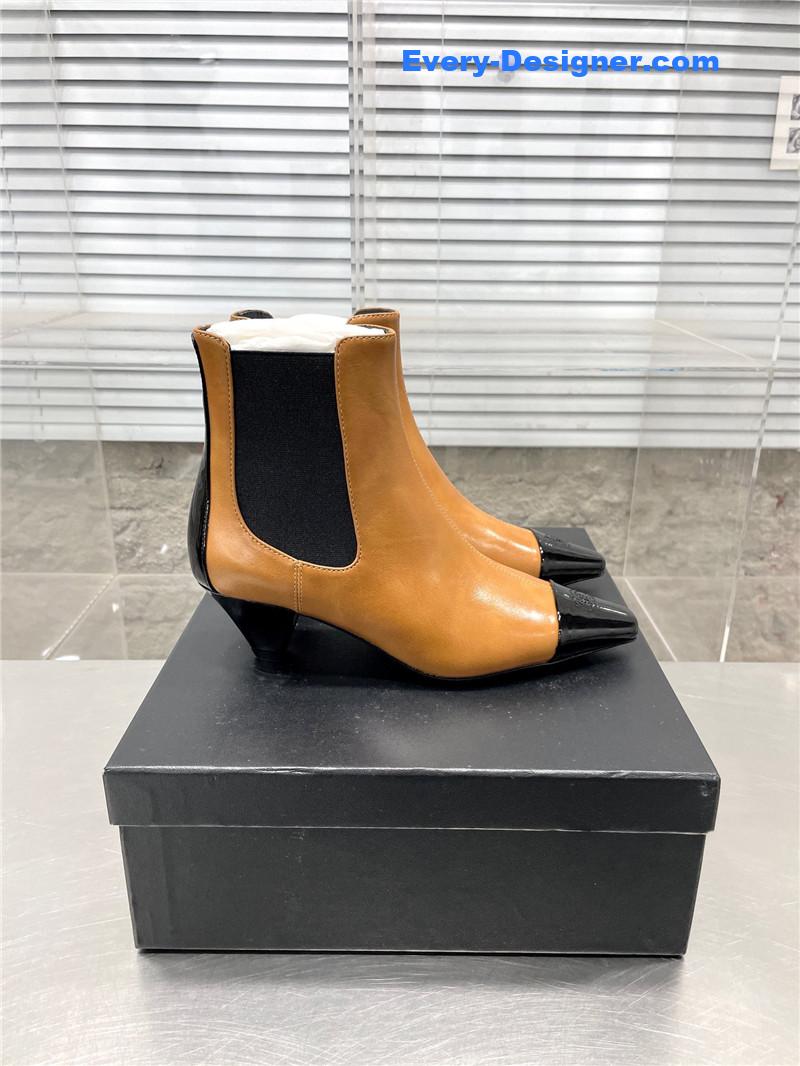 CC Classic Double C Small Square Toe Chunky Heel Boots