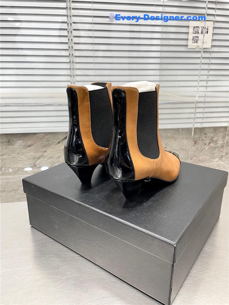 CC Classic Double C Small Square Toe Chunky Heel Boots