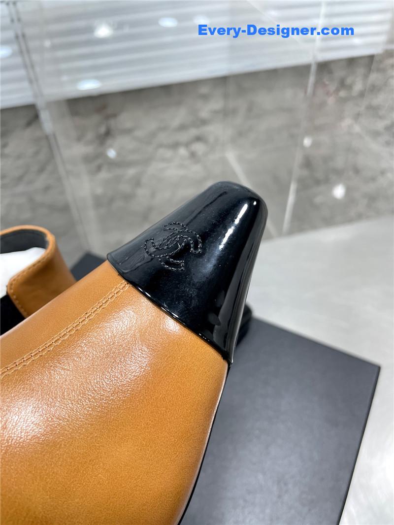 CC Classic Double C Small Square Toe Chunky Heel Boots