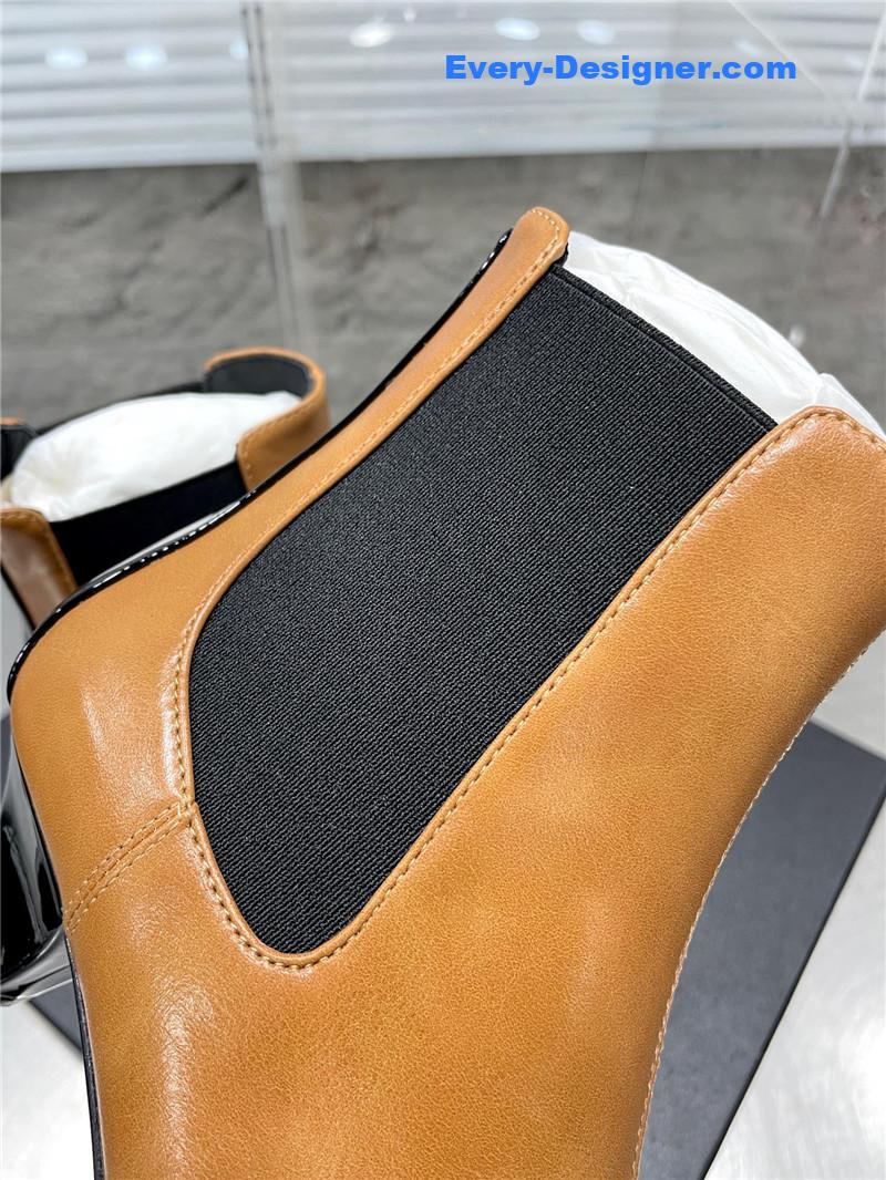 CC Classic Double C Small Square Toe Chunky Heel Boots