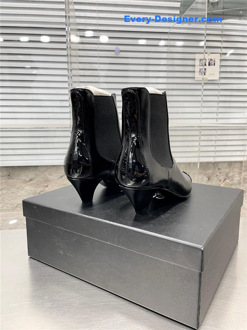 CC Classic Double C Small Square Toe Chunky Heel Boots