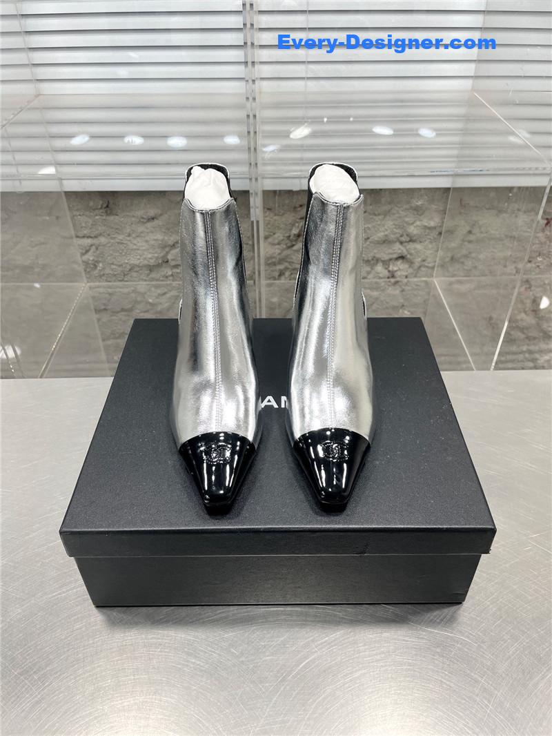 CC Classic Double C Small Square Toe Chunky Heel Boots