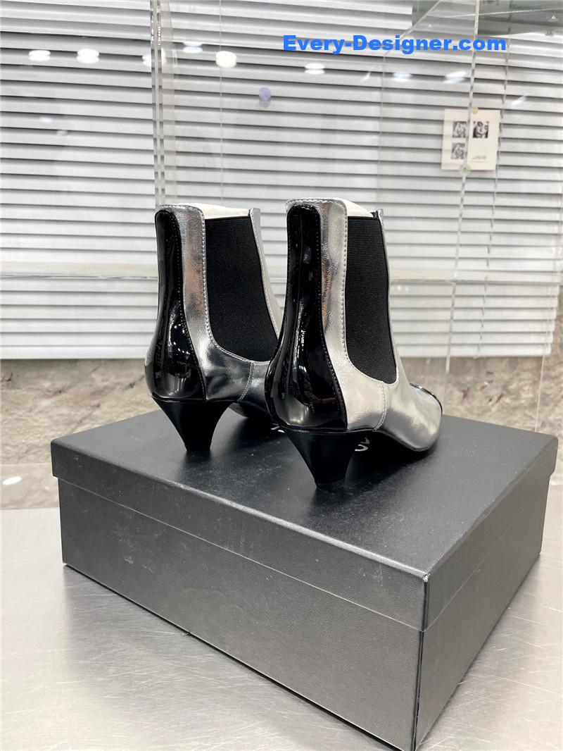 CC Classic Double C Small Square Toe Chunky Heel Boots