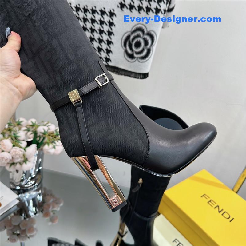 F**di hollow chunky heel ankle boots