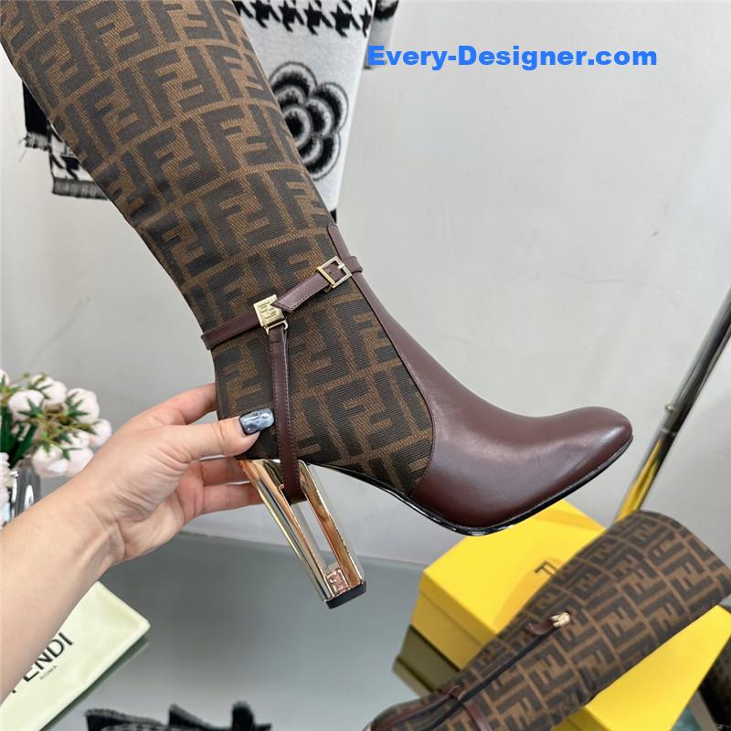 F**di hollow chunky heel ankle boots