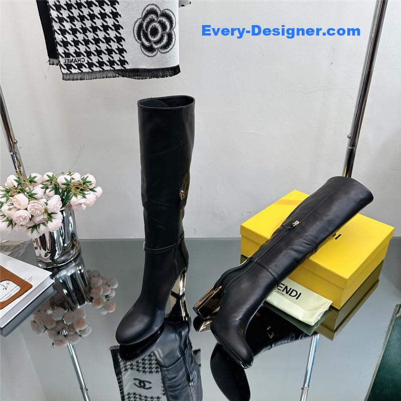 F**di hollow chunky heel ankle boots