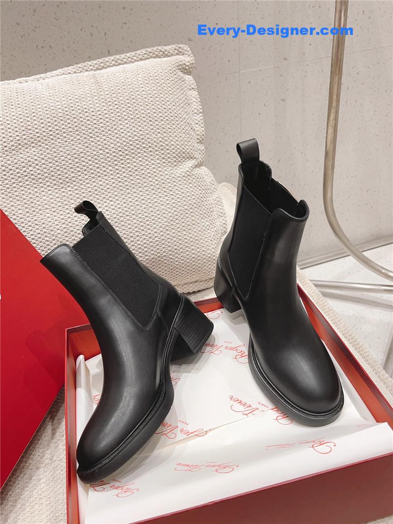 Roger vivier square buckle ankle boots