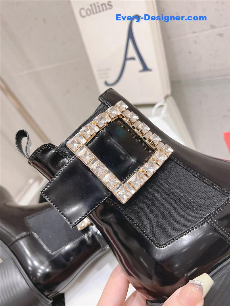 Roger vivier square buckle ankle boots