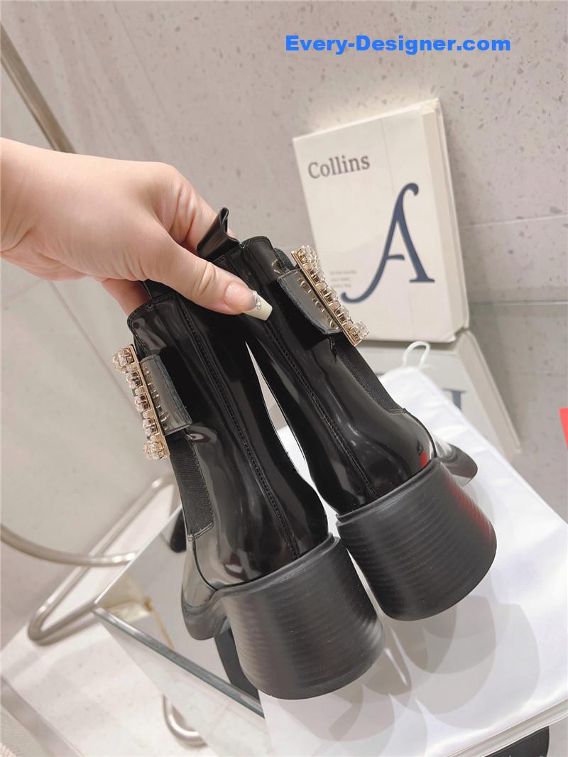 Roger vivier square buckle ankle boots