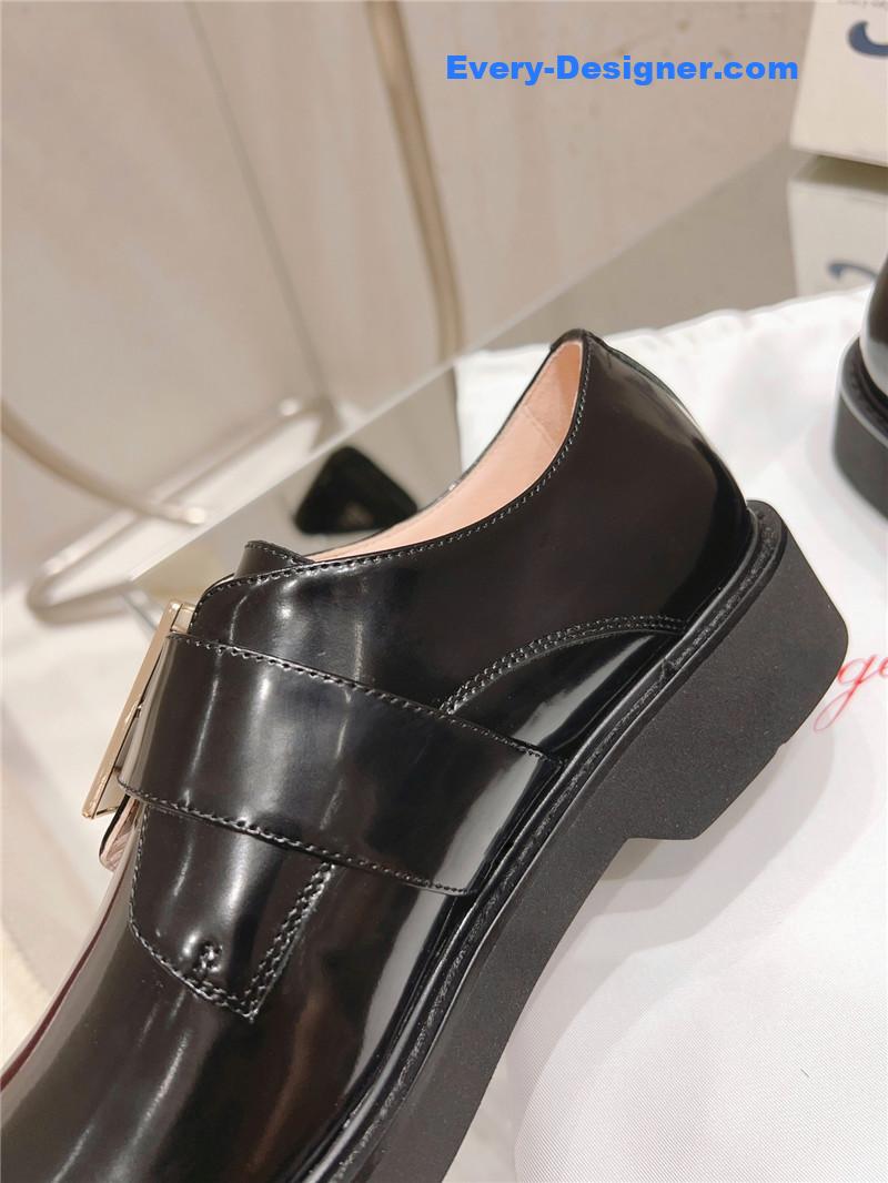 Roger vivier metal buckle derby shoes