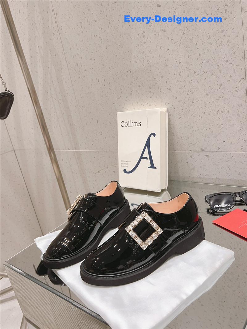 Roger vivier metal buckle derby shoes