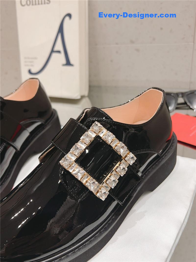 Roger vivier metal buckle derby shoes