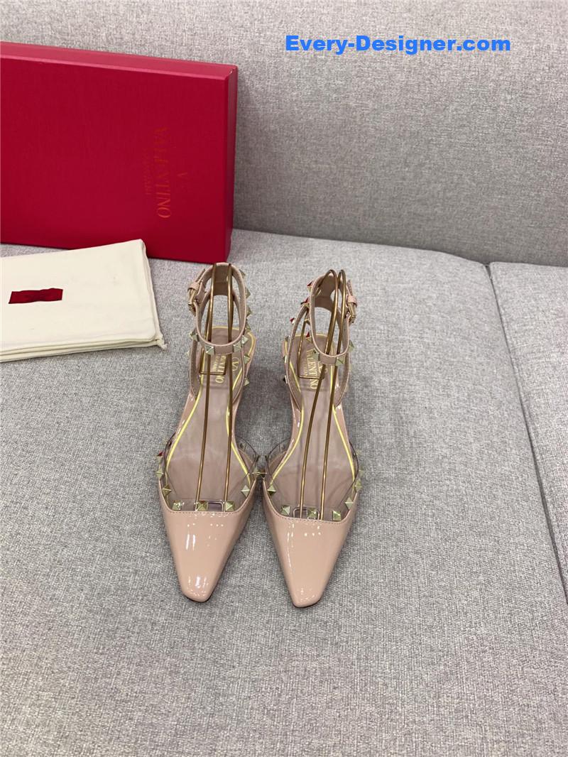 Va1e*ntin0 new rivet kitten heel sandals