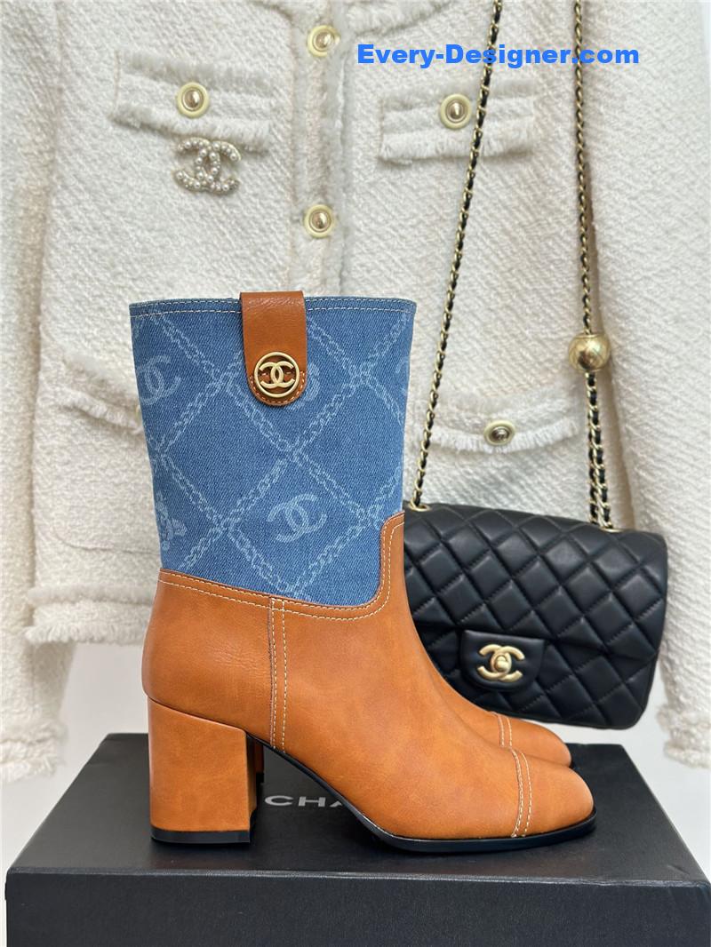 CC new chunky heel cowboy boots