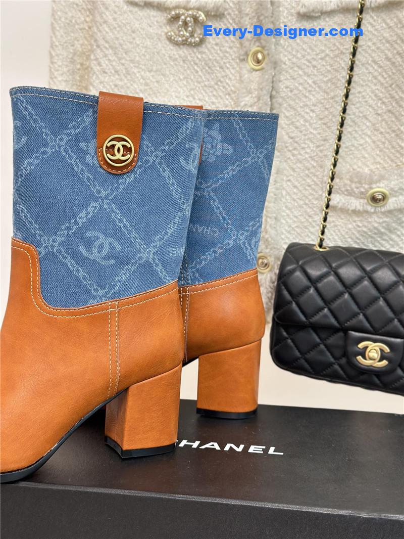 CC new chunky heel cowboy boots