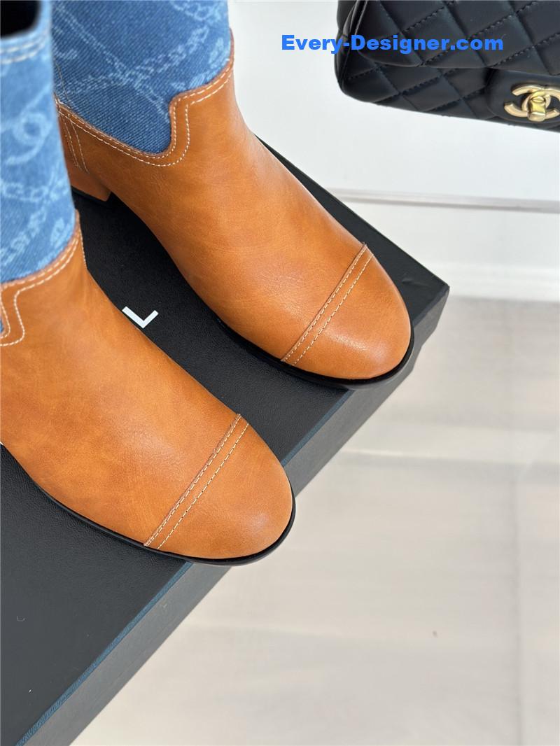 CC new chunky heel cowboy boots