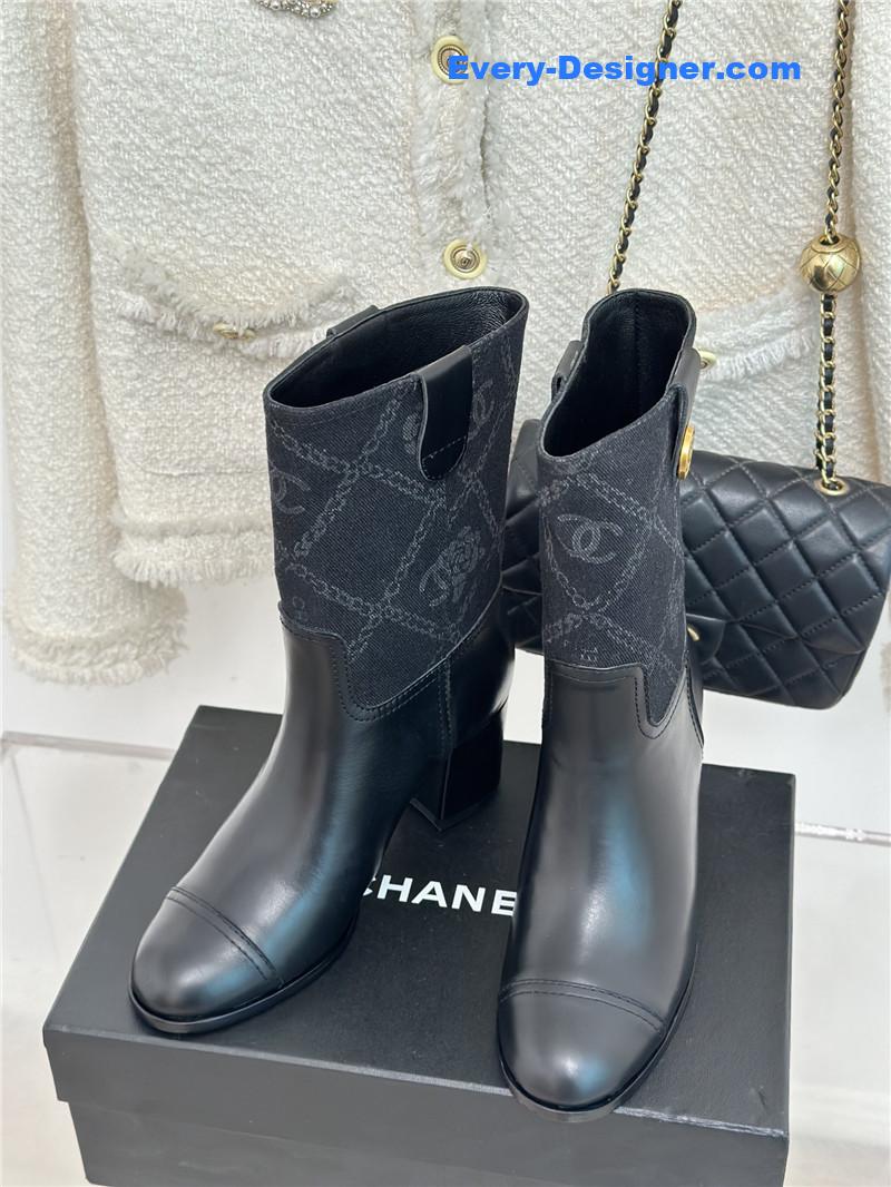 CC new chunky heel cowboy boots