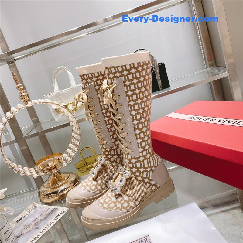 Roger vivier new boots knit boots sports high boots