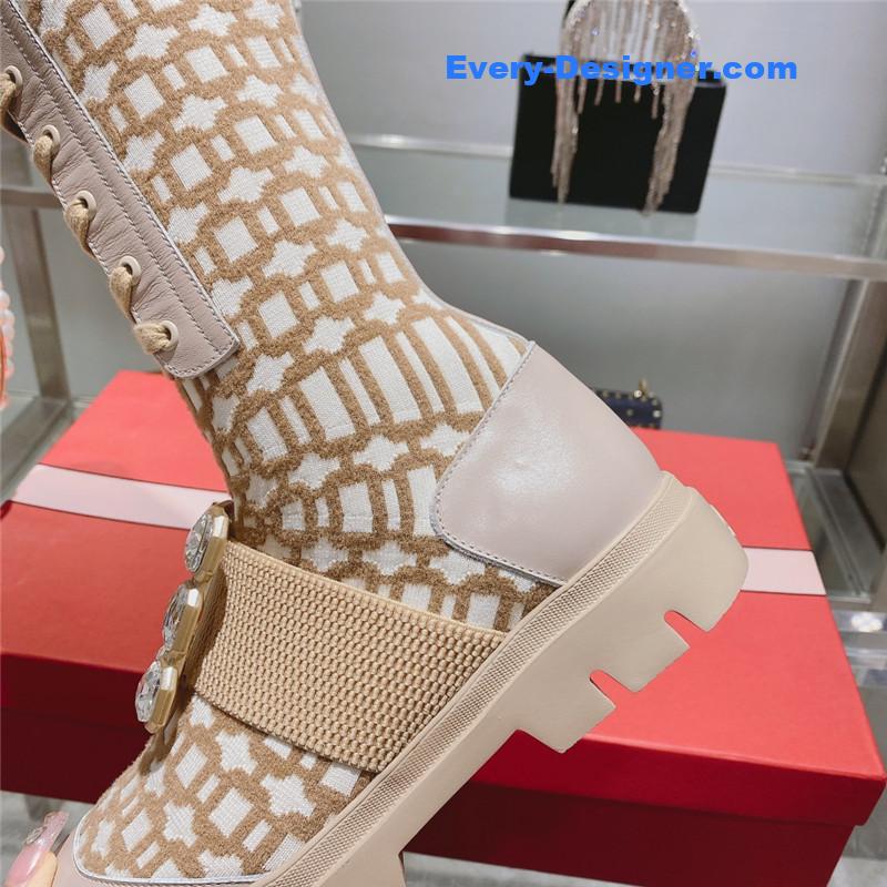 Roger vivier new boots knit boots sports high boots