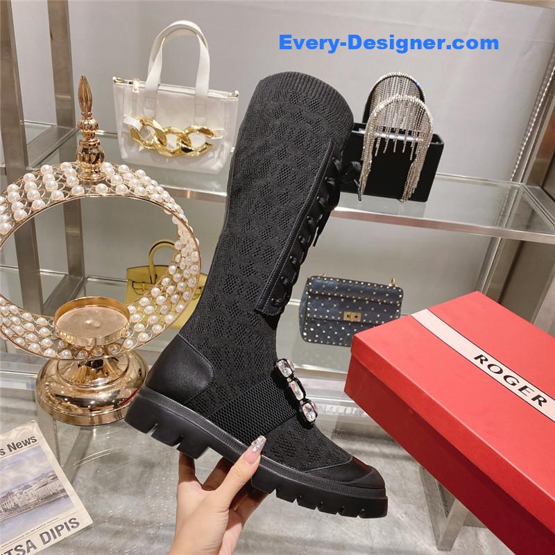 Roger vivier new boots knit boots sports high boots