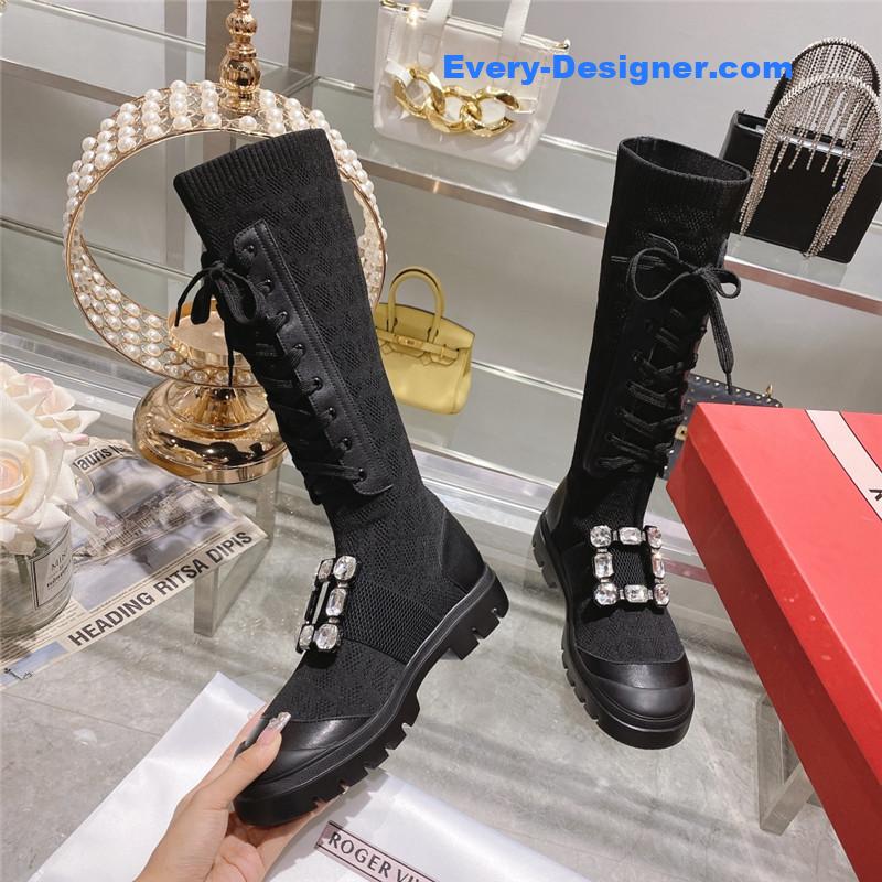 Roger vivier new boots knit boots sports high boots