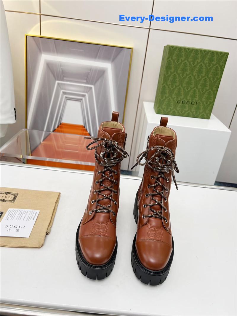 Gvc*1 double g electric embroidery version lace-up 8 inch boots