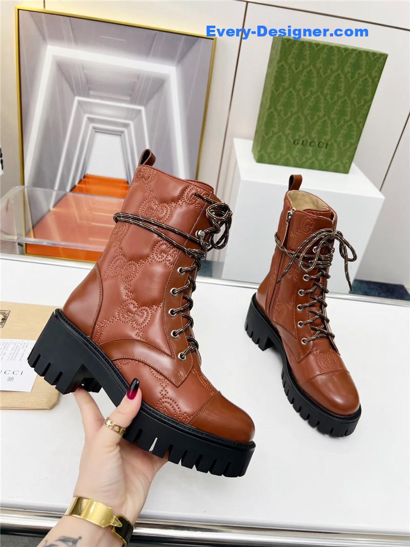 Gvc*1 double g electric embroidery version lace-up 8 inch boots