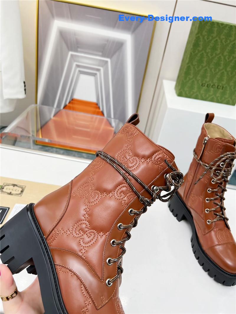 Gvc*1 double g electric embroidery version lace-up 8 inch boots