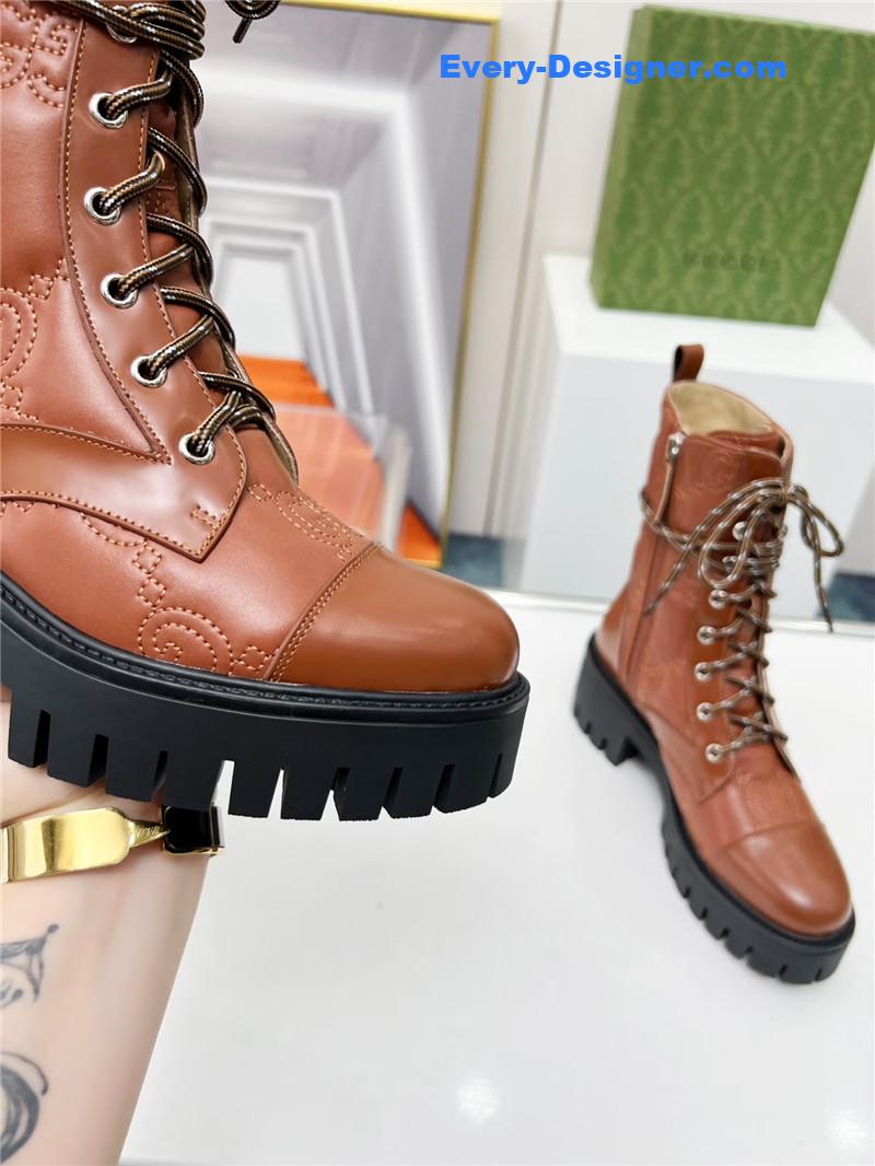 Gvc*1 double g electric embroidery version lace-up 8 inch boots