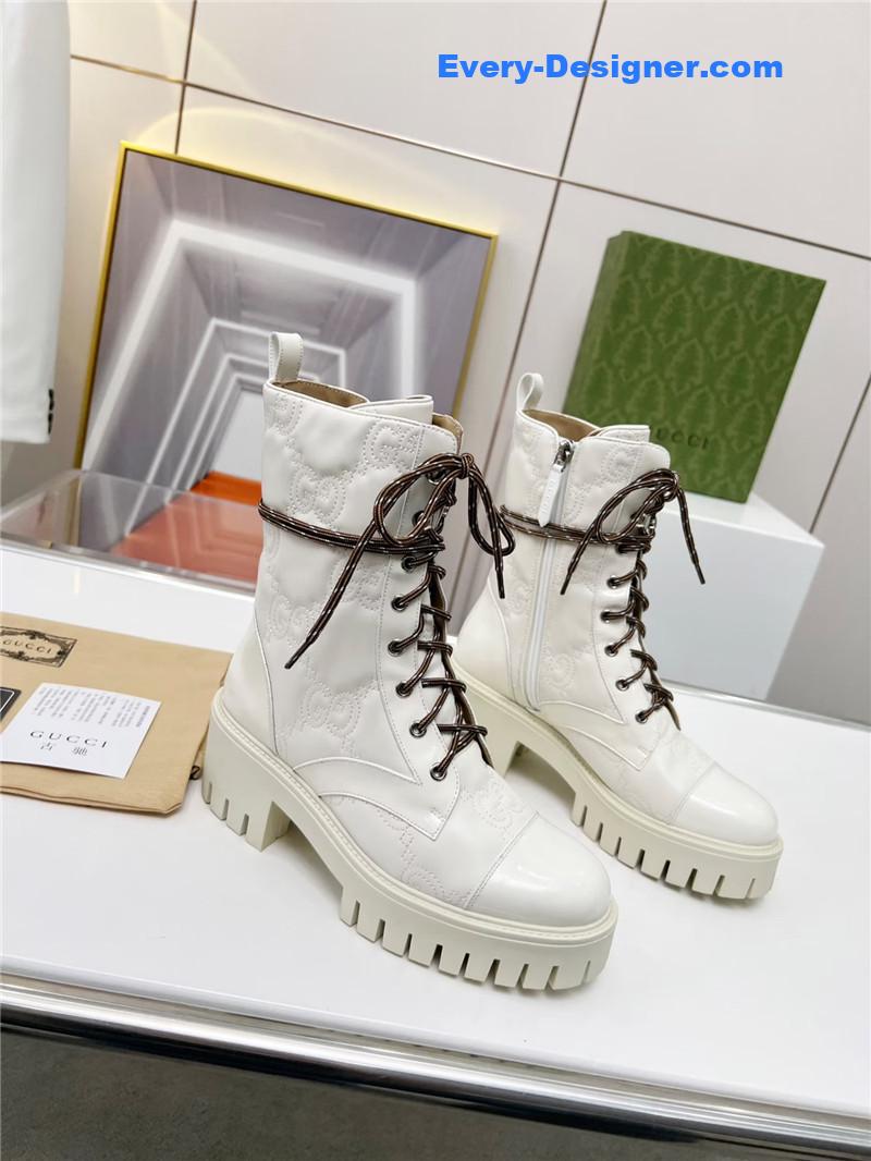 Gvc*1 double g electric embroidery version lace-up 8 inch boots