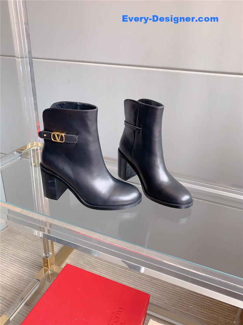 valentino new V buckle high-heeled ankle boots